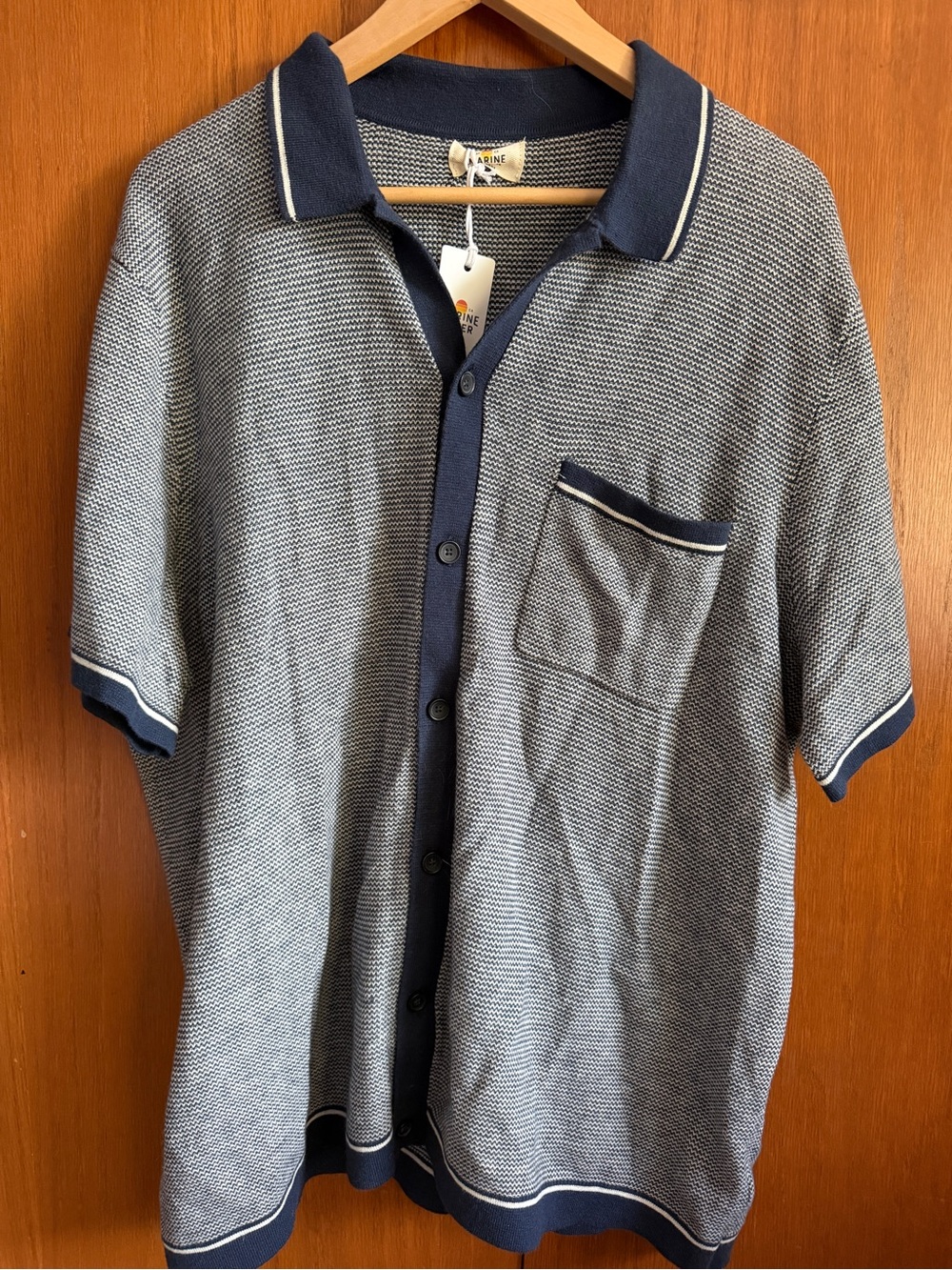 Navy striped polo